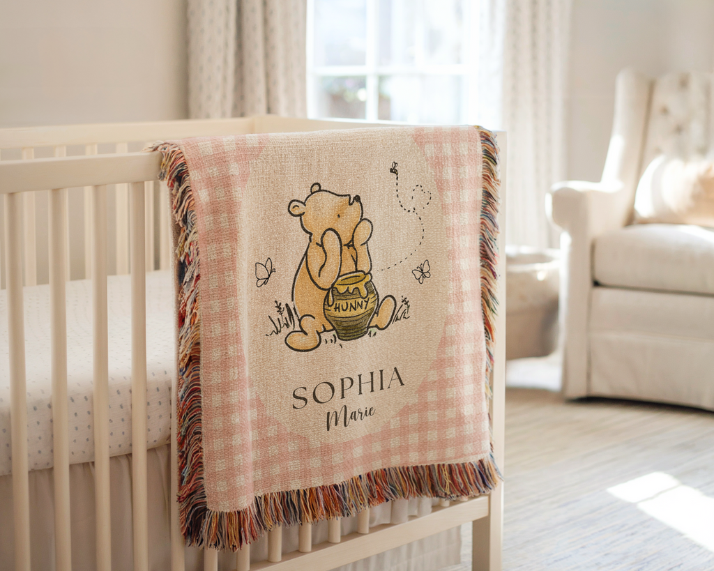 Winnie the Pooh Woven Baby Blanket