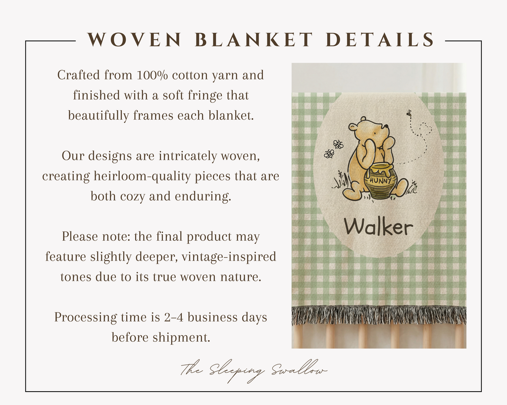 Winnie the Pooh Woven Baby Blanket