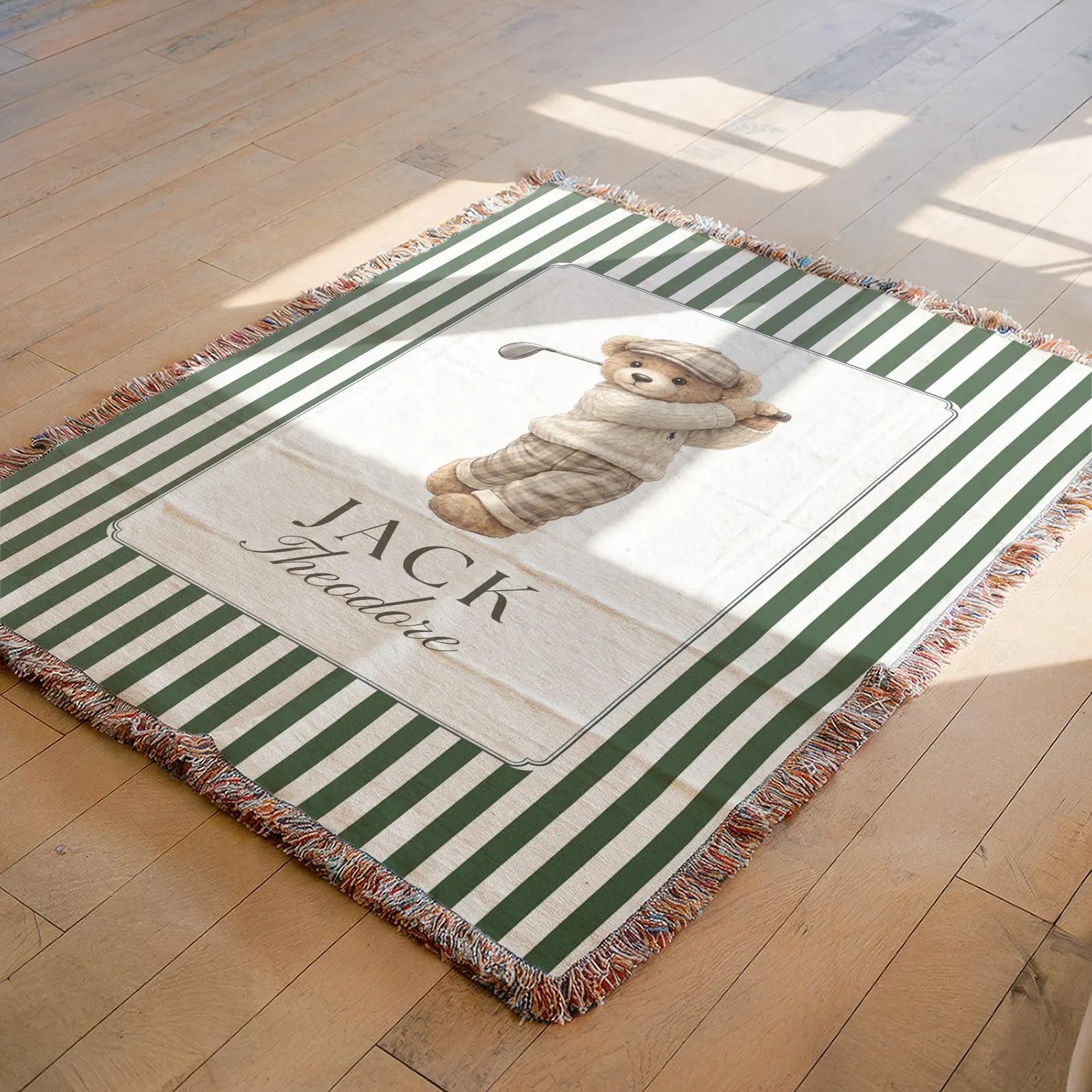 Personalized Boy Golf Nursery Blanket