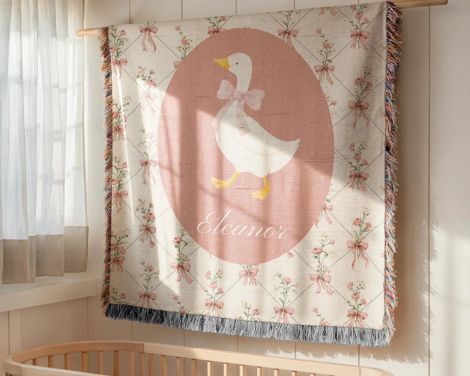 Personalized Baby Girl Goose Blanket