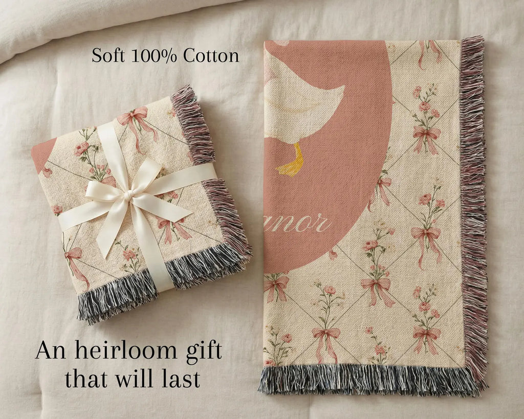 Personalized Baby Girl Goose Blanket