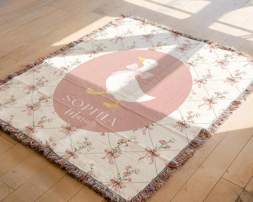 Personalized Baby Girl Goose Blanket