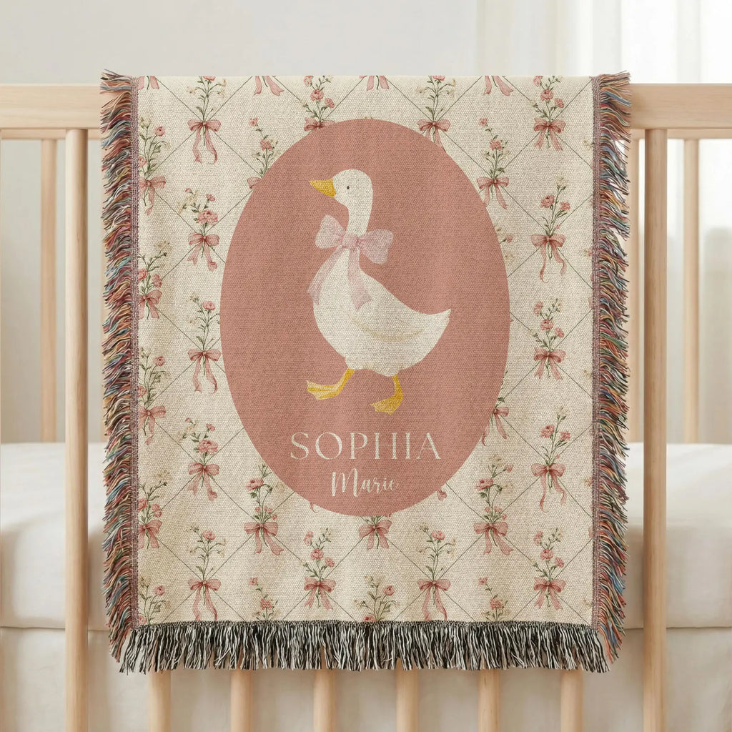 Personalized Baby Girl Goose Blanket