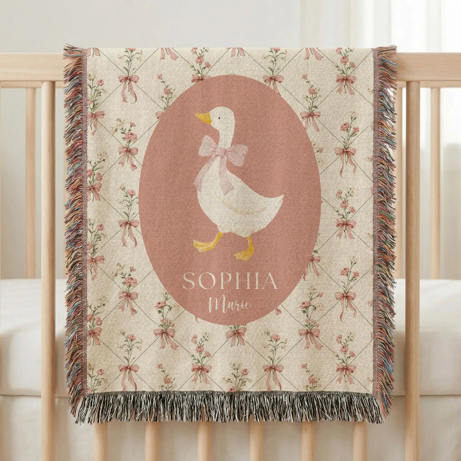 Personalized Baby Girl Goose Blanket