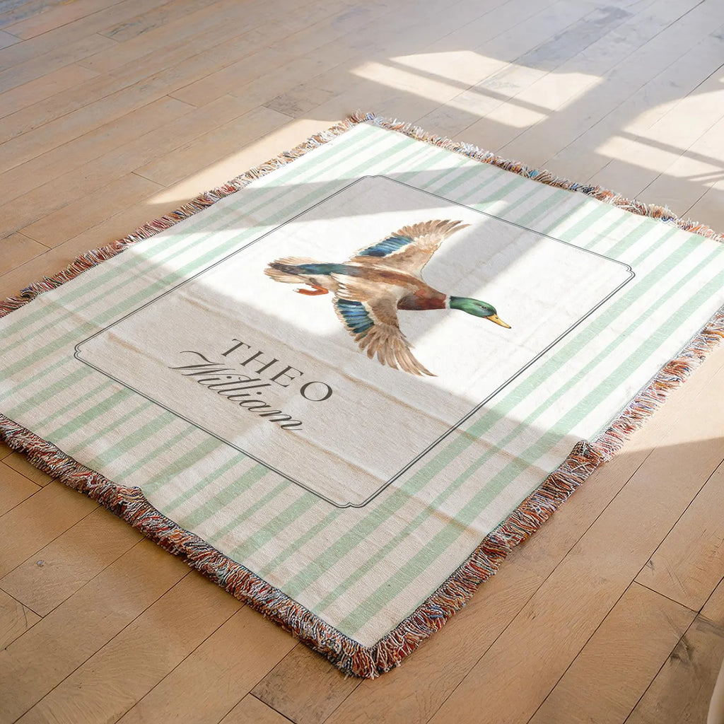 Custom Vintage Mallard Duck Baby Blanket