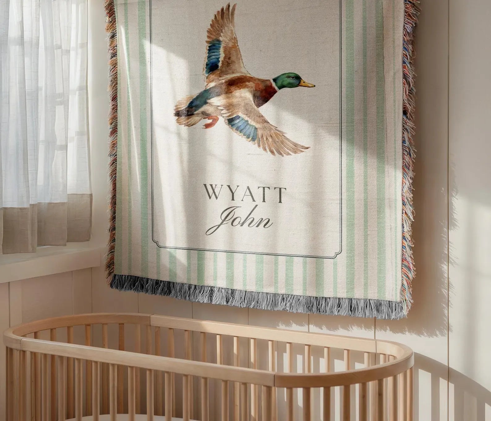 Custom Vintage Mallard Duck Baby Blanket