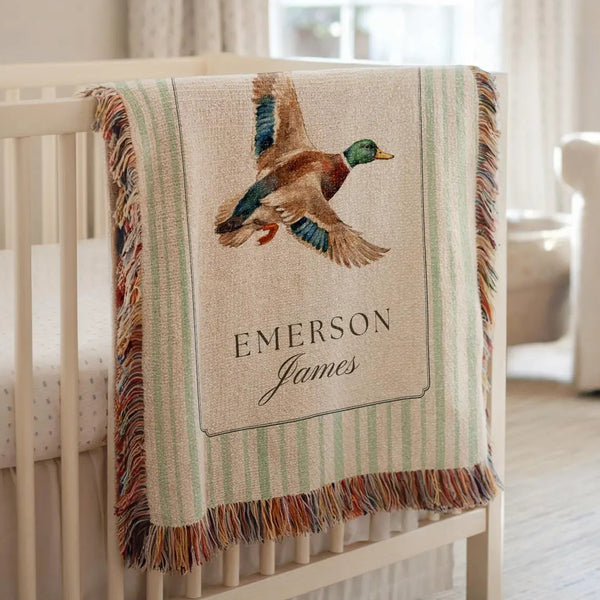 Custom Baby Grandson Gift Heirloom Baby Boy Blanket Personalized Baby Name Blanket Hunting Theme Baby Shower Gift Hunting Baby Gift Newborn