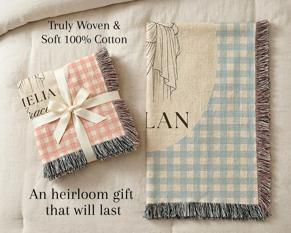 Personalized Jesus Baby Blanket | Christian Baptism Gift for Baby