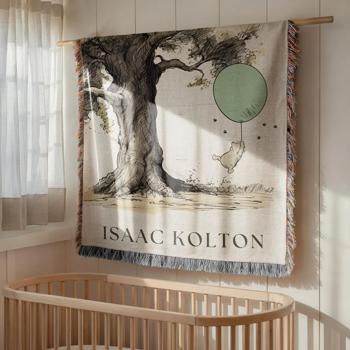 Winnie the Pooh Vintage Baby Blanket | Hundred Acre Wood Nursery Decor