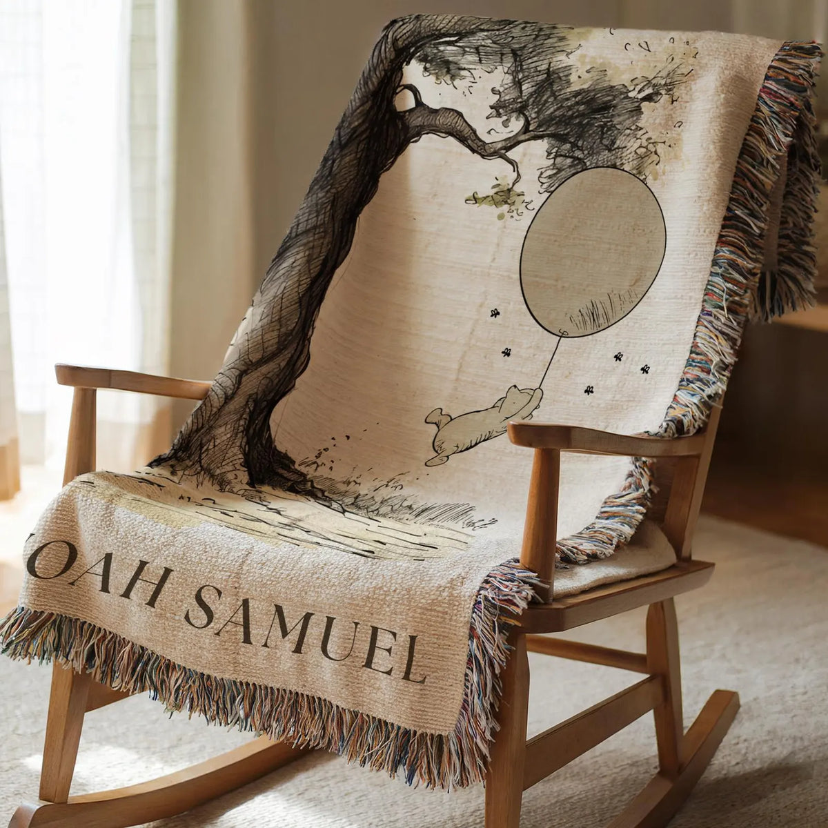 Winnie the Pooh Vintage Baby Blanket | Hundred Acre Wood Nursery Decor