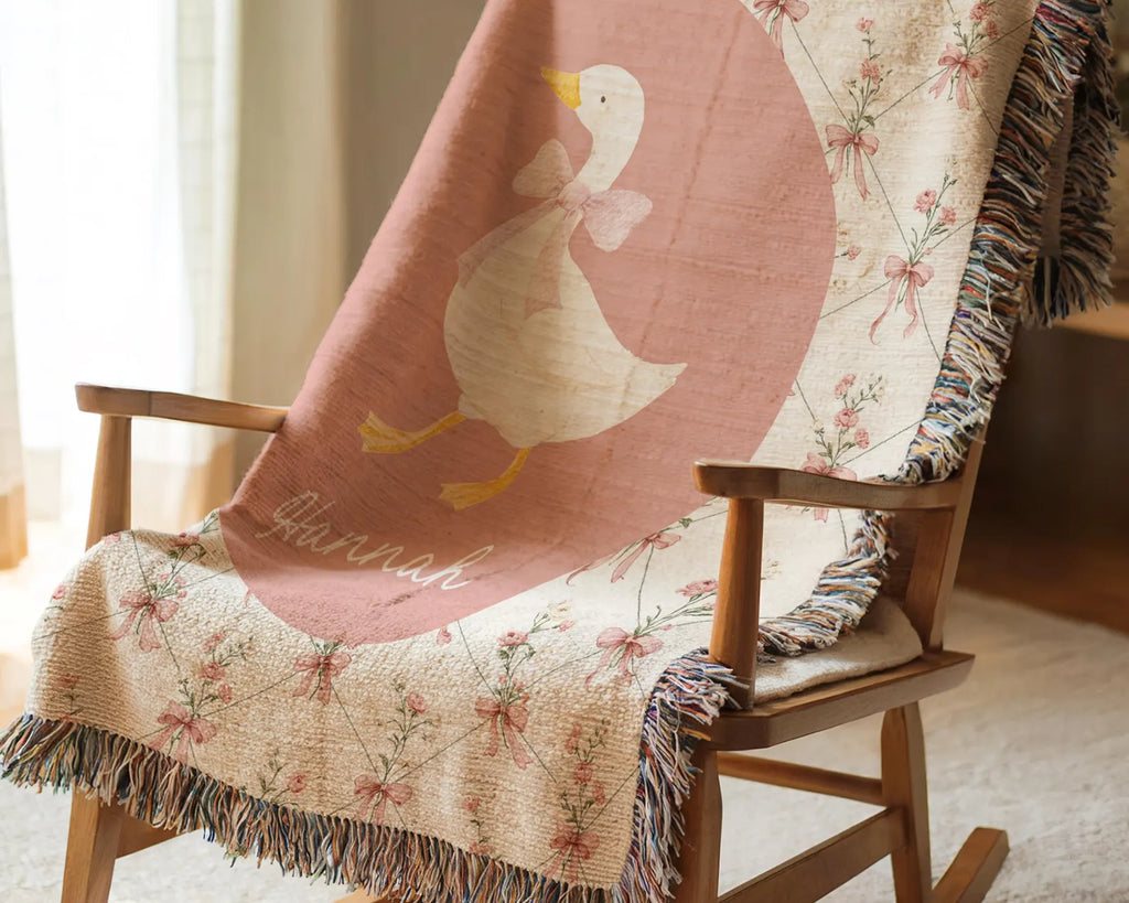 Personalized Baby Girl Goose Blanket