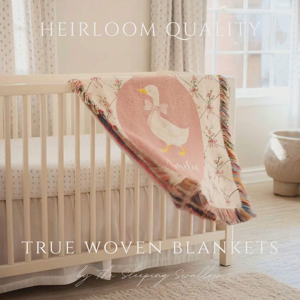 Personalized Baby Girl Goose Blanket
